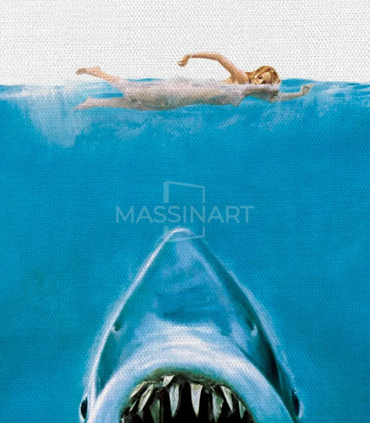 Cuadro Jaws cine con marco negro Massinart