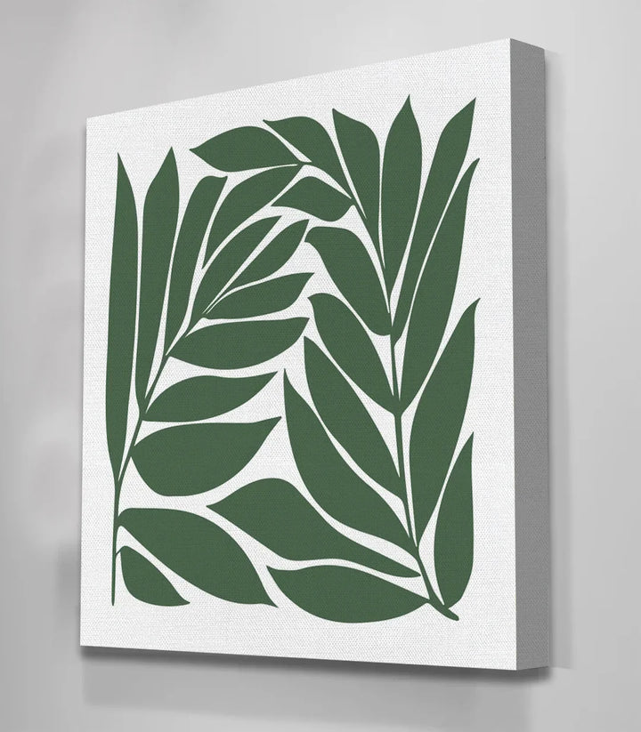 Composición mural decoración salón moderno con cuadros botánicos - Massinart