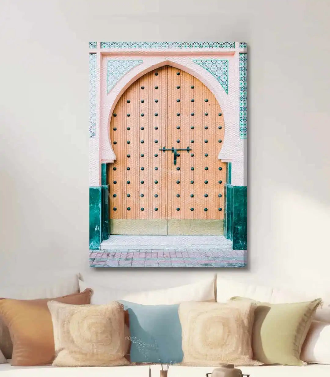 Decoración salón con cuadro puerta marroquí — fotografía artística de arquitectura Massinart