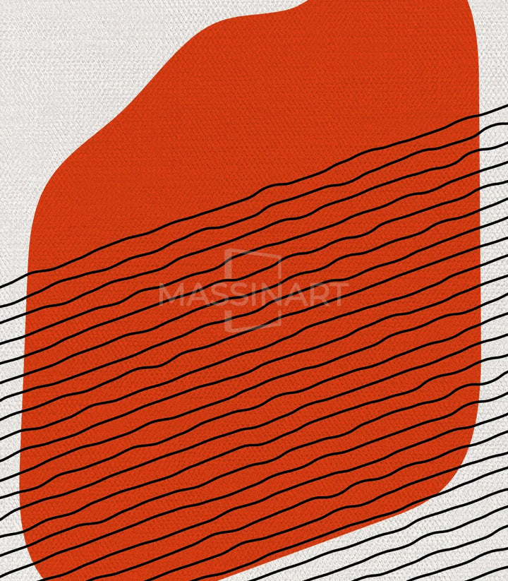 Detalle panel derecho geometría roja con líneas tríptico Massinart