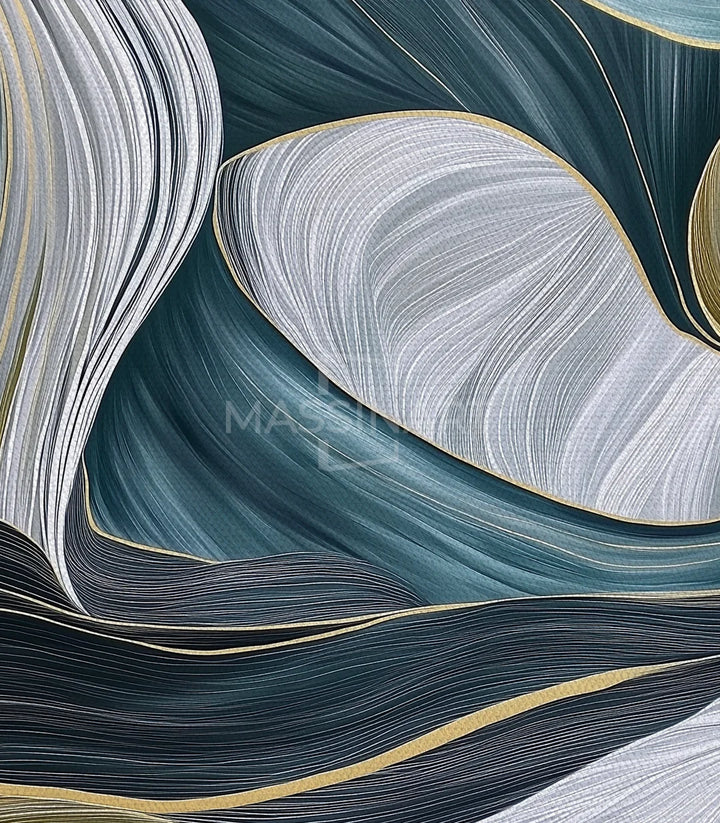 Armonía decorativa con el cuadro Flowing Drift Massinart en interior neutro