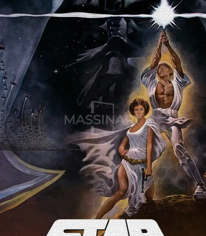 Afiche vintage película Star Wars enmarcado — decoración salón, Massinart
