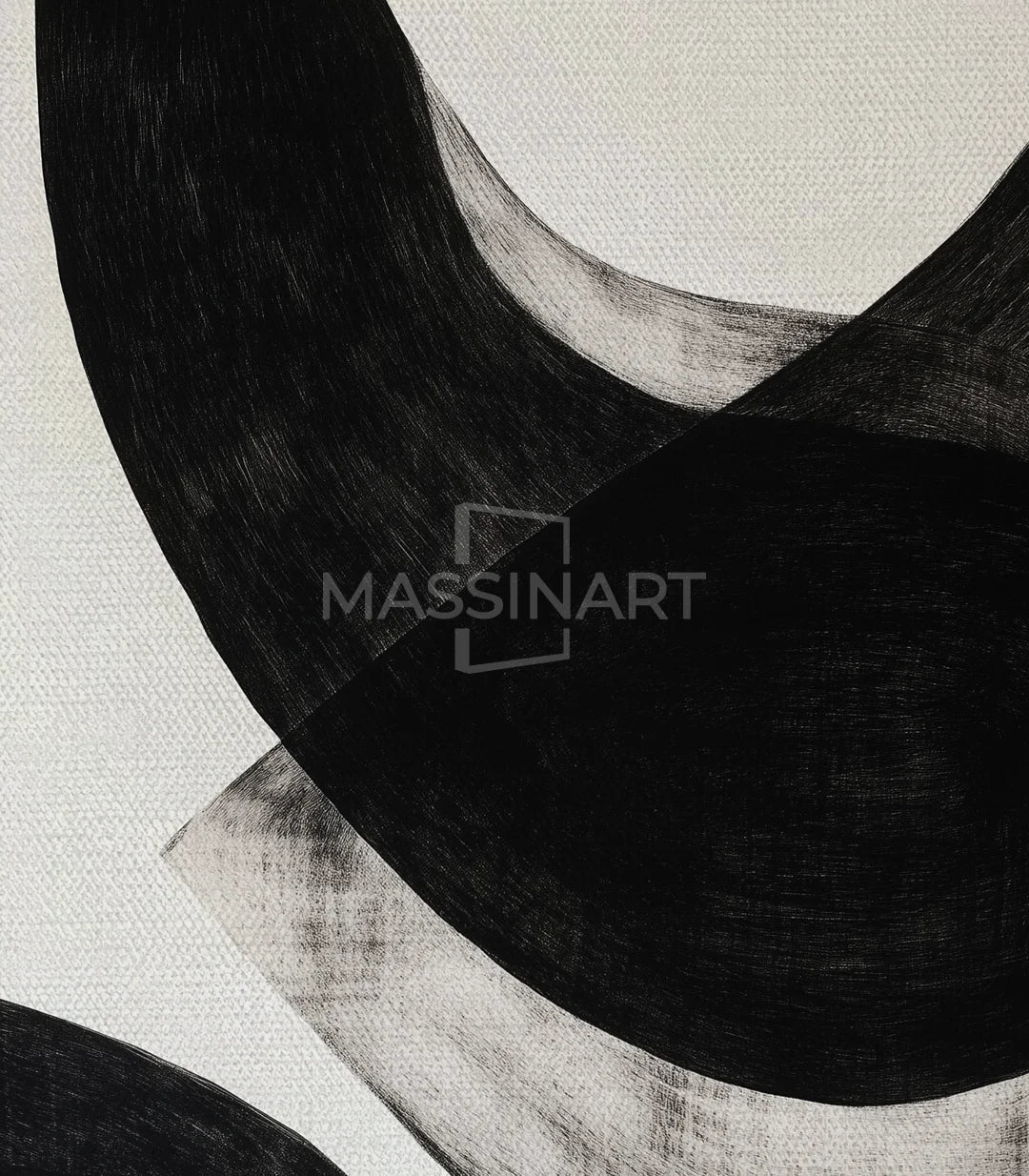 Cuadro Ink Mirage en dormitorio en blanco y negro — Massinart
