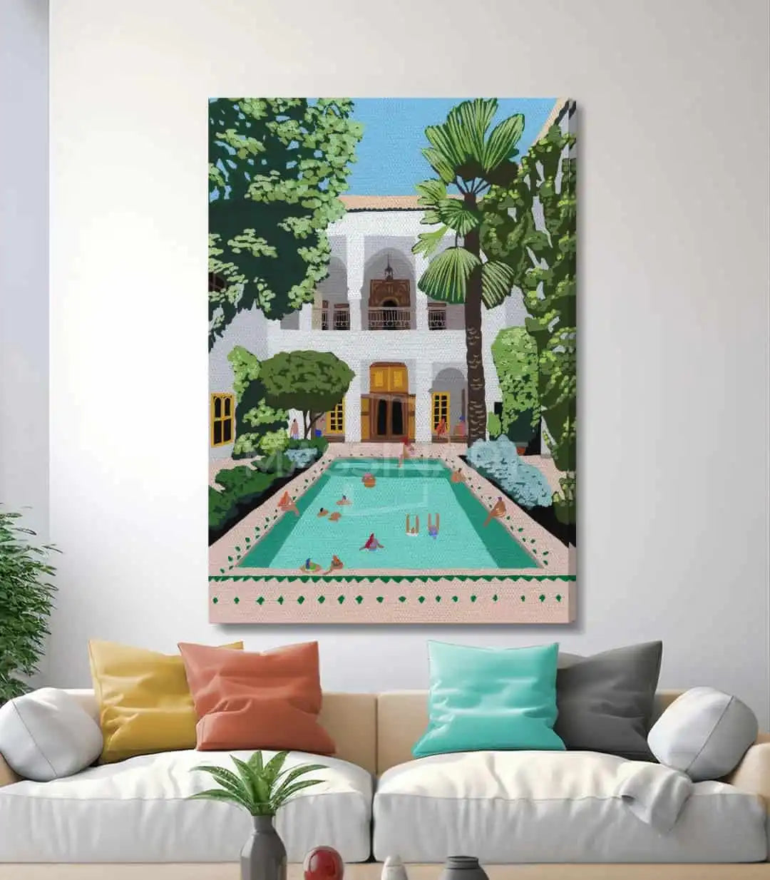 Cuadro Serene Retreat Massinart en interior — arquitectura marroquí contemporánea