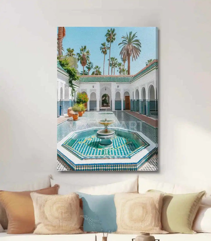 Cuadro Palacio Bahía en salón contemporáneo de estilo oriental | Massinart