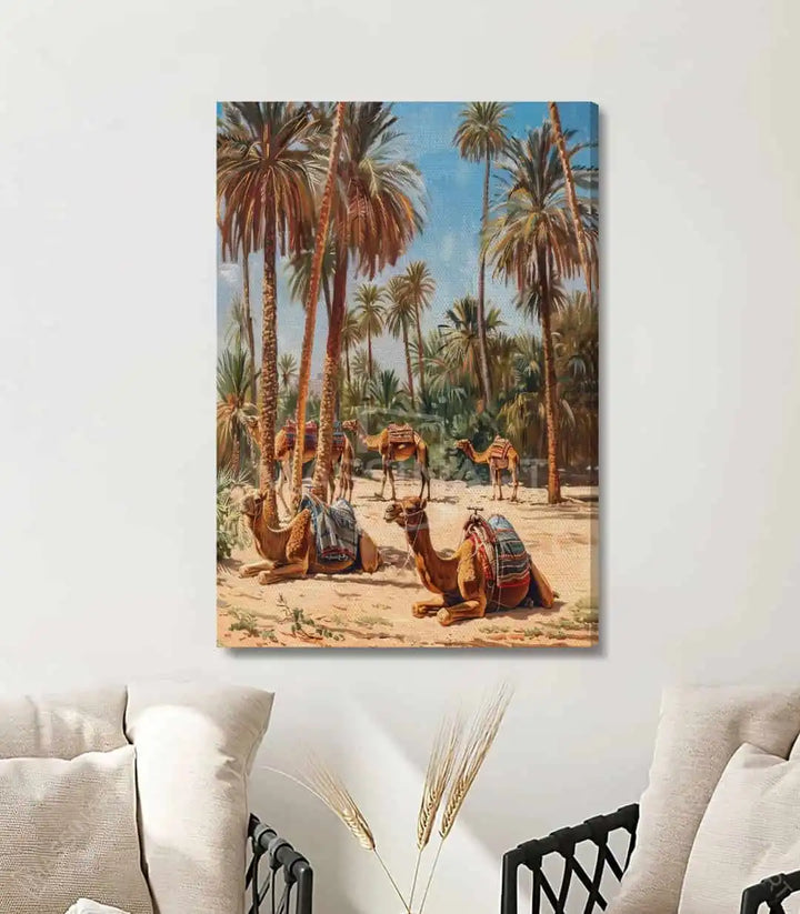Cuadro Nomads enmarcado en negro, paisaje nómada desierto, Massinart