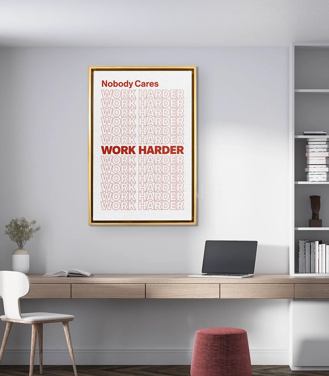 Cuadro motivacional para escritorio ambientado en decoración de interior Massinart