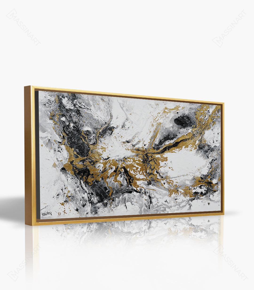 Detalle textura pintura cuadro abstracto Gold Splash — Massinart