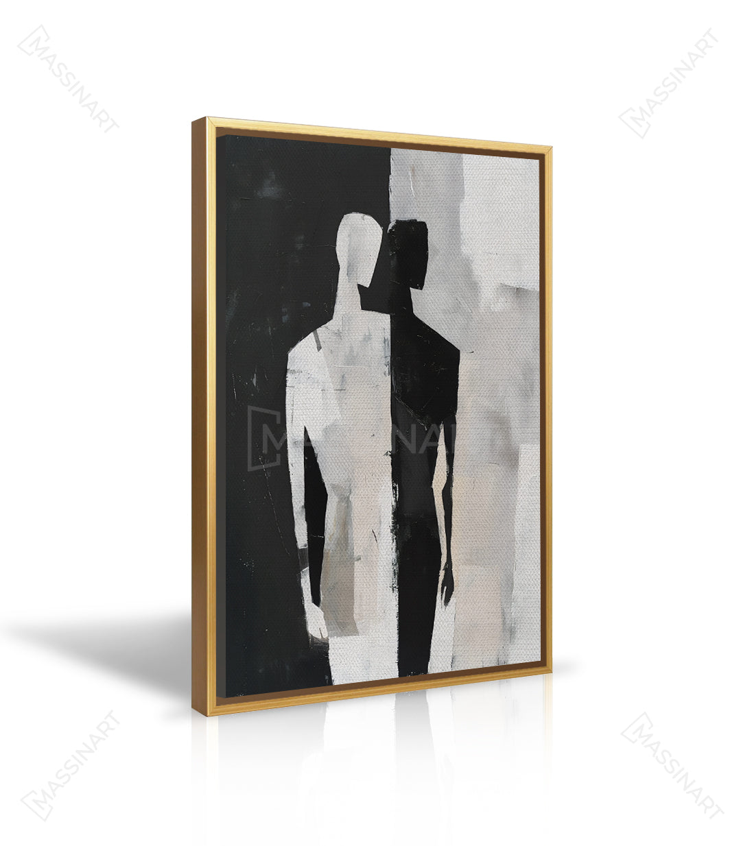 Interior salón contemporáneo Massinart — cuadro vertical abstracto