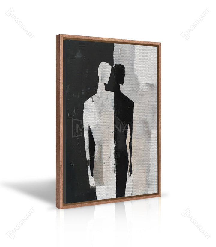Vista en detalle Massinart — cuadro siluetas dualidad negro y blanco