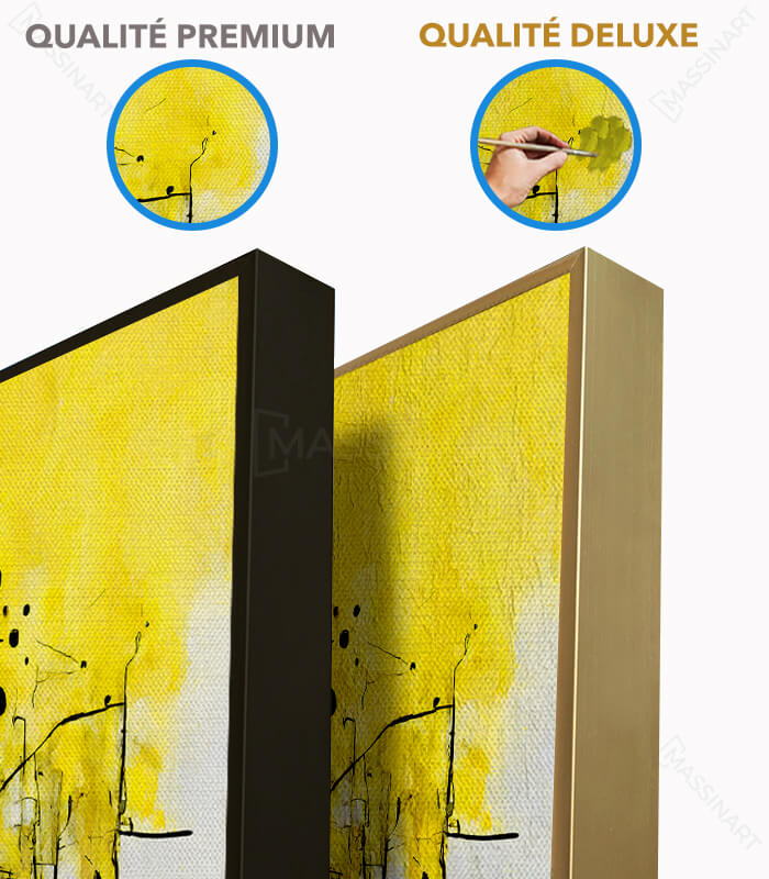 Cuadro Yellow Fusion de Massinart — embalaje de envío listo para colgar