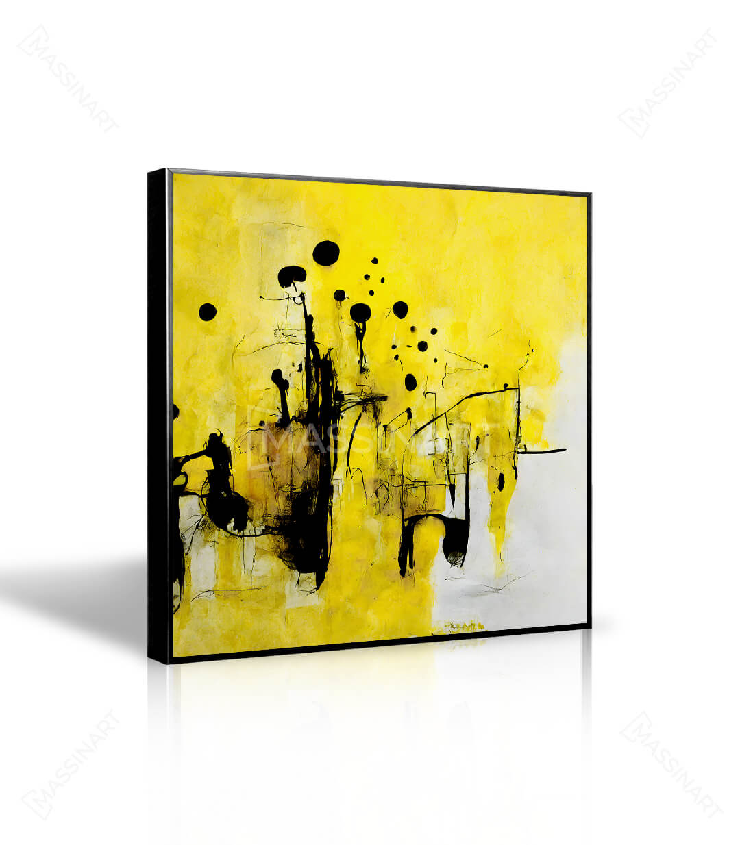 Cuadro Yellow Fusion en decoración interior contemporánea de salón elegante — Massinart