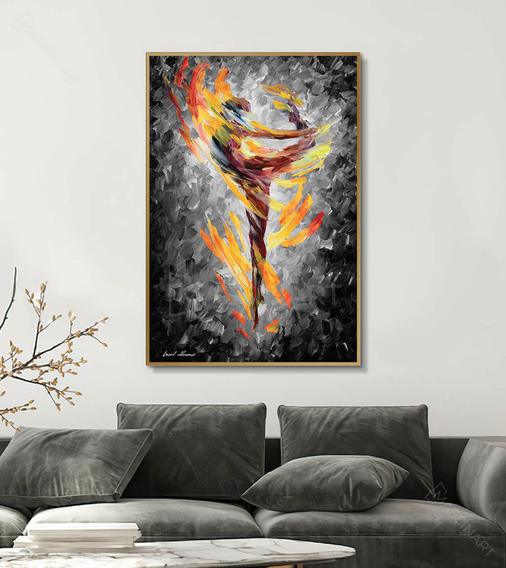 Cuadro Dance Spirit silueta dinámica en decoración de despacho Massinart