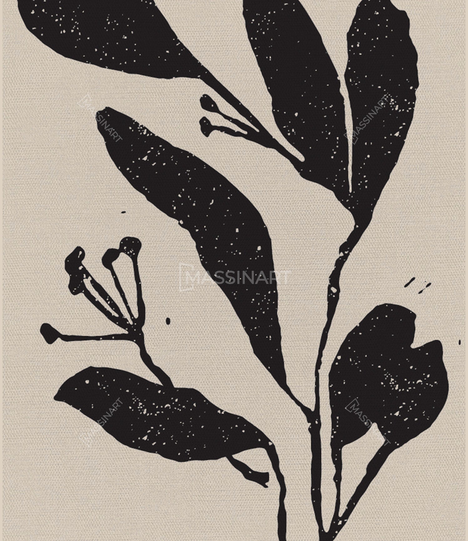 Conjunto tres cuadros plantas abstractas Massinart