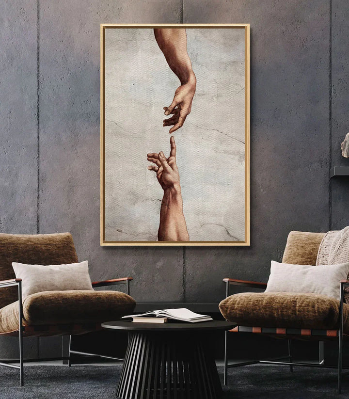 Cuadro vertical manos entrelazadas decoración pared pasillo — Massinart