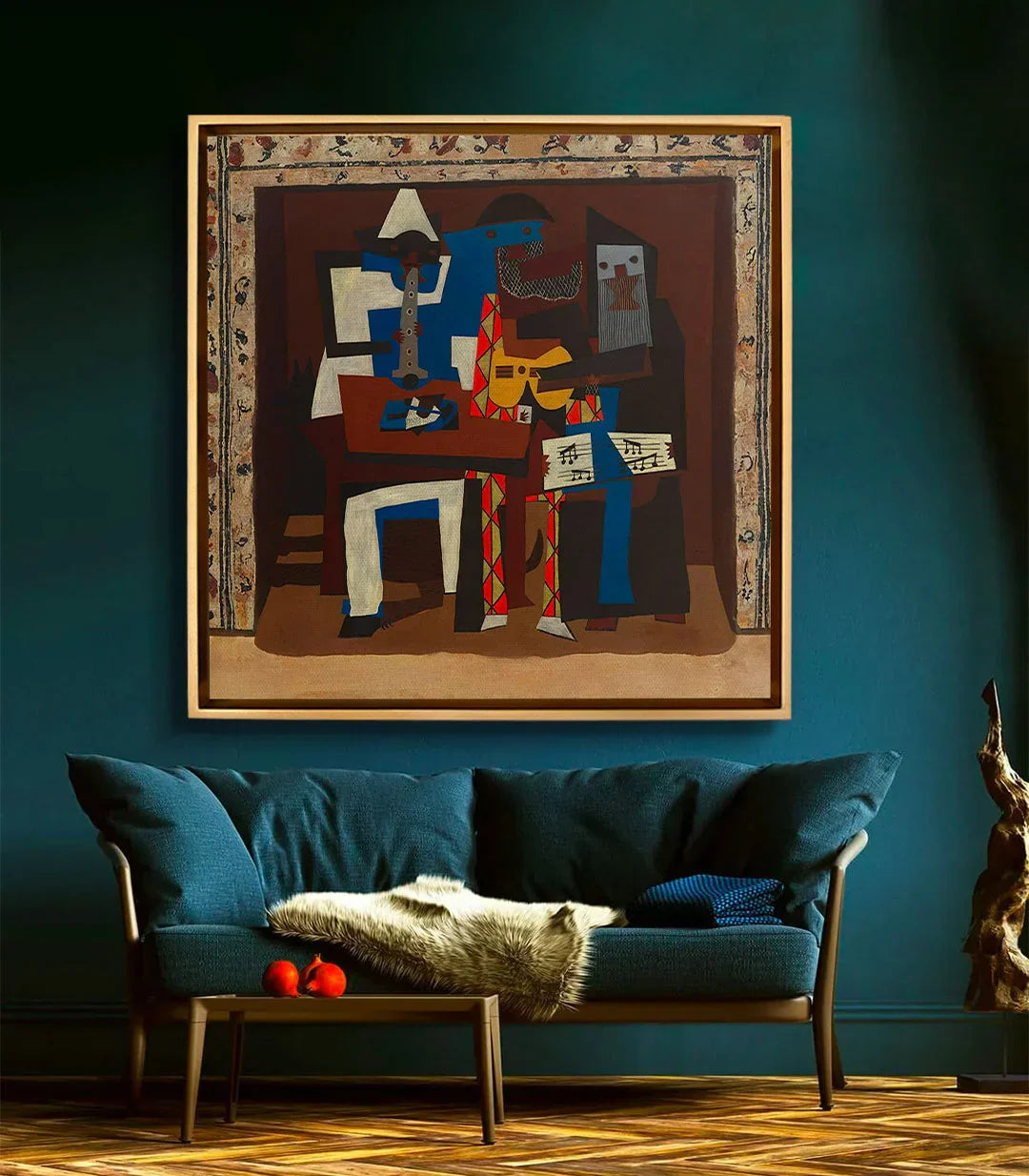 Decoración salón — Cuadro Three Musicians estilo cubista composición abstracta Massinart