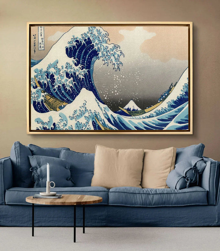 Cuadro La Gran Ola de Kanagawa en decoración de despacho | Massinart