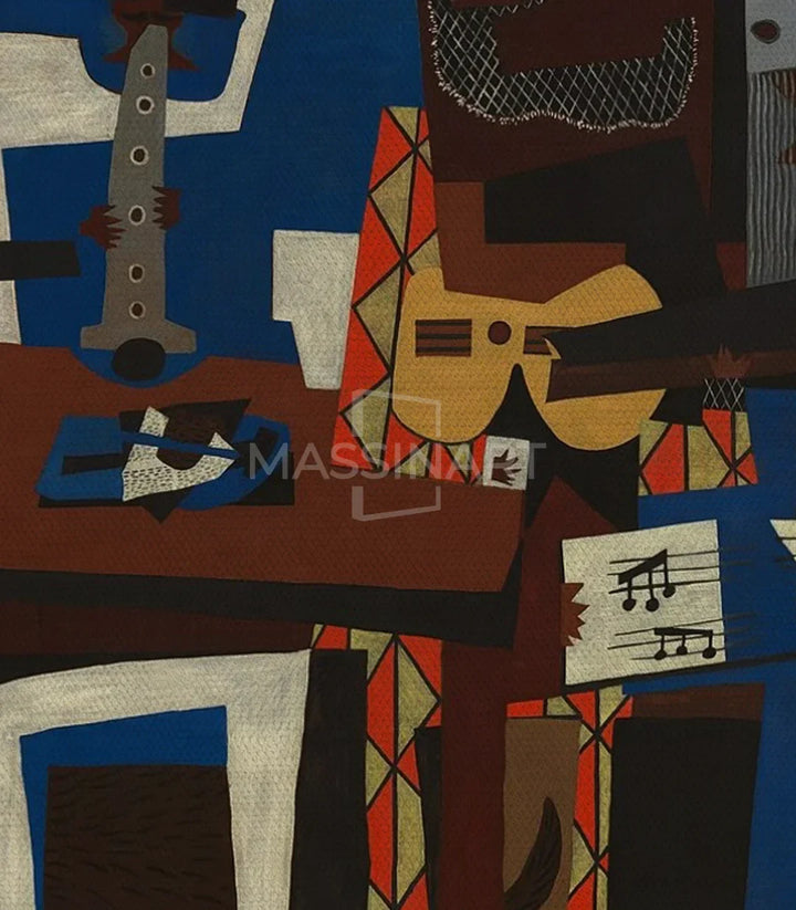 Decoración pared moderna — Three Musicians cuadro cuadrado cubista Massinart