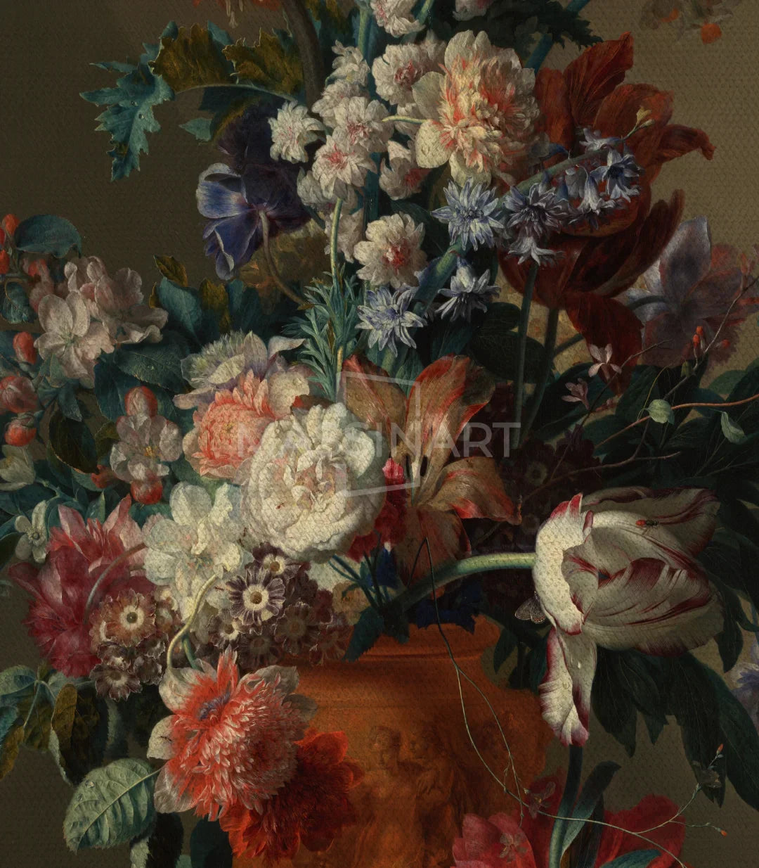 Cuadro Jarrón de Flores — estilo barroco flamenco con detalles florales precisos, Massinart