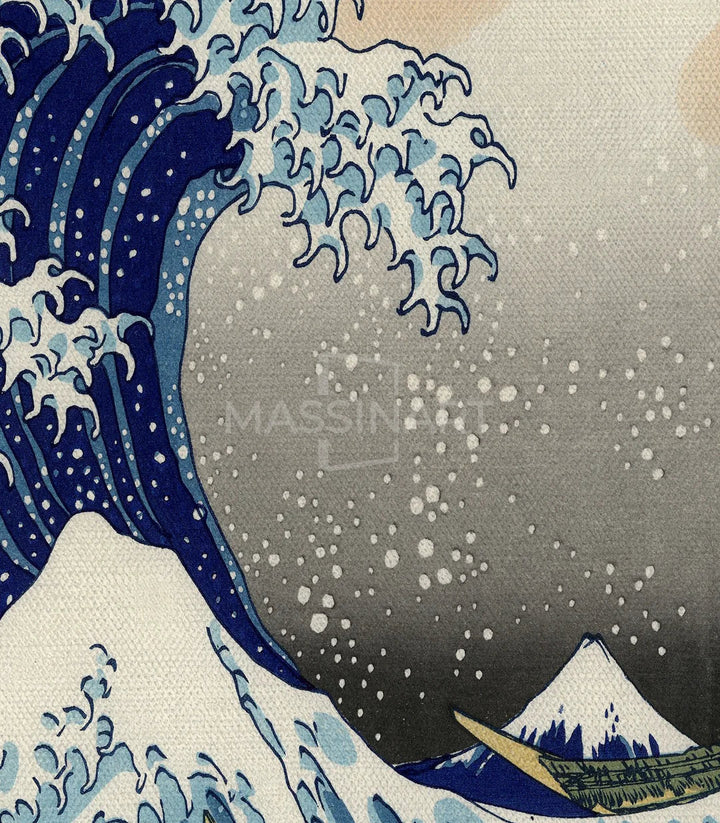 Cuadro La Gran Ola de Kanagawa en decoración de dormitorio | Massinart