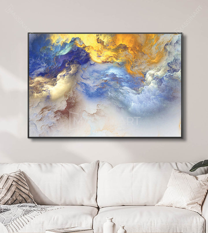 Cuadro Colorful Clouds en un salón moderno — Massinart