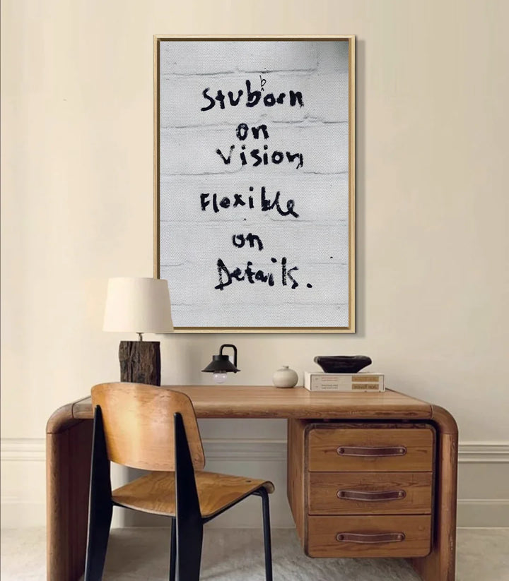 Decoración de oficina con cuadro motivacional Flexible Focus minimalista Massinart