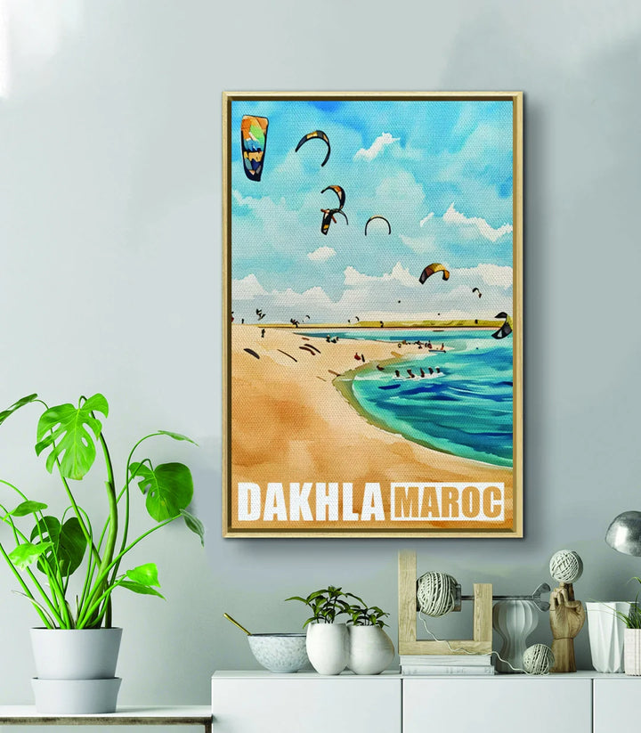 Decoración pasillo con cuadro Dakhla — arte mural destino marroquí Massinart