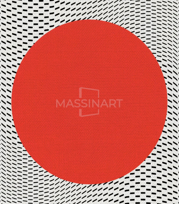 Cuadro retrato geométrico y sol rojo composición mural — Massinart