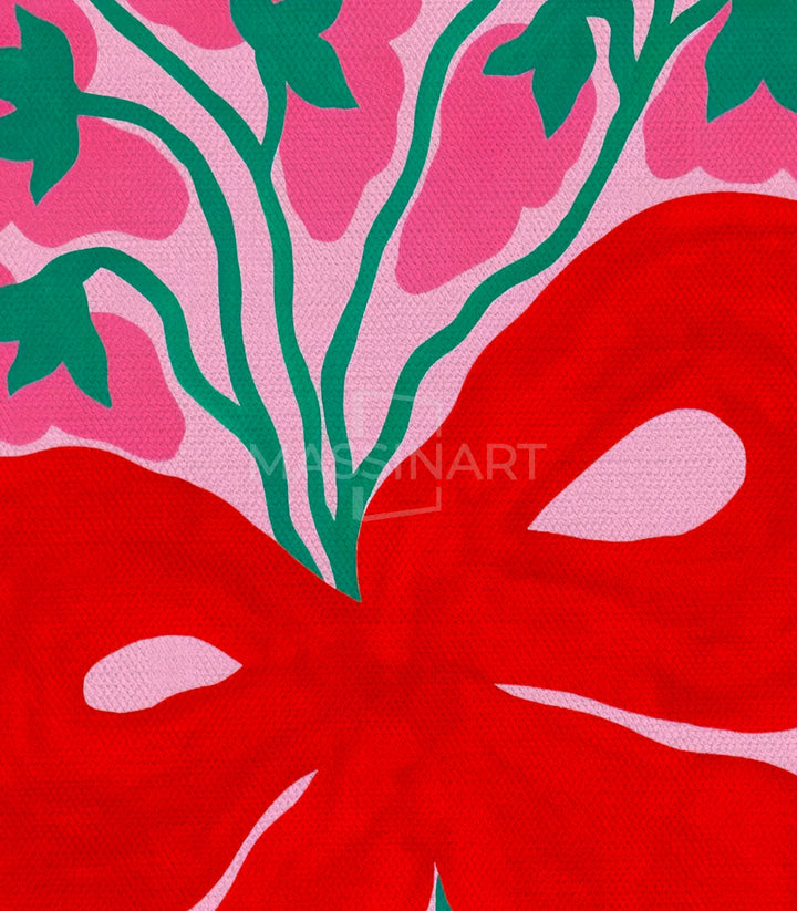 Cuadro Radiant Flower segundo panel flores rosas y lazo rojo — Massinart
