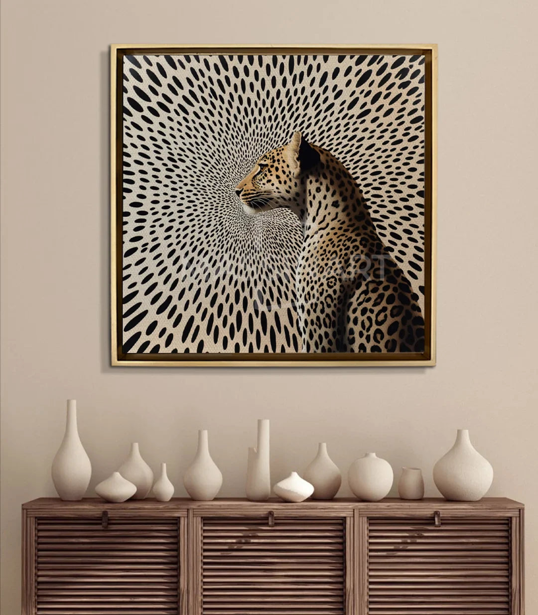 Cuadro leopardo en salón moderno decoración pared — Massinart