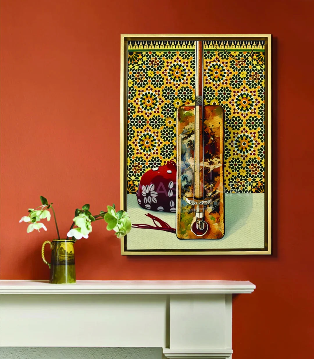 Cuadro Gnawa Rythm en interior de estilo marroquí — lienzo decorativo, Massinart