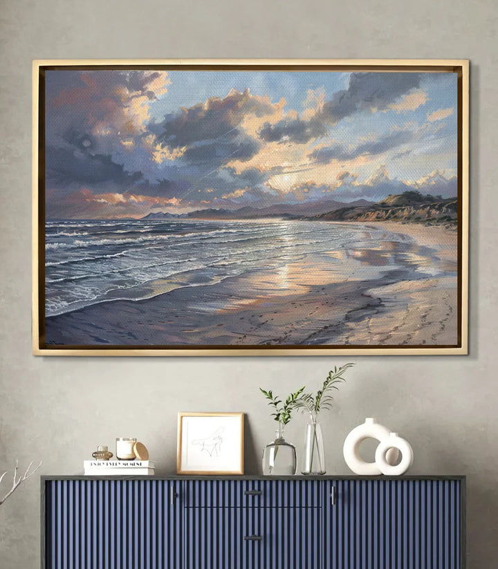 Cuadro Ocean Breath en salón moderno — decoración mural costera Massinart