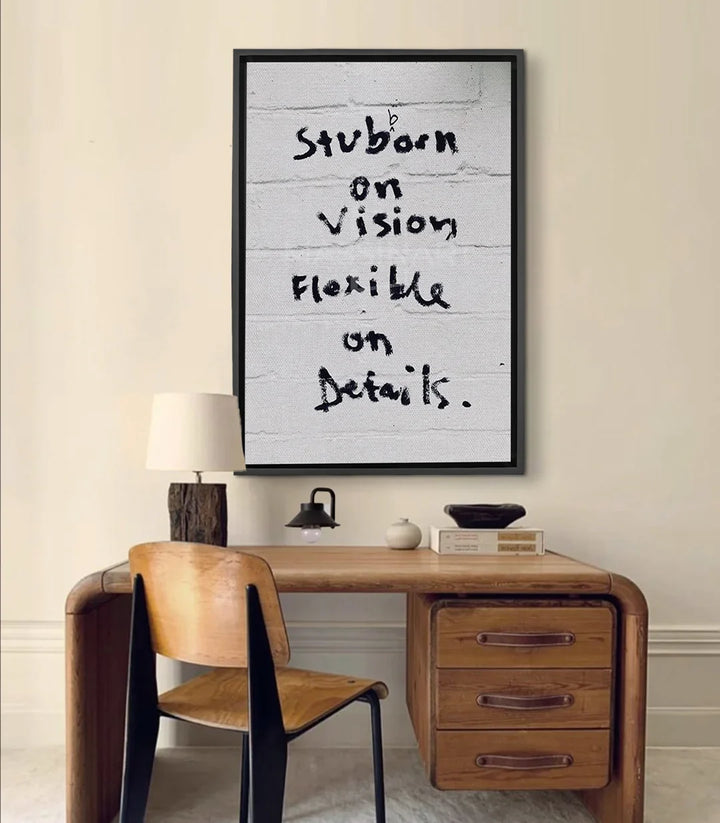 Cuadro Flexible Focus tipografía motivacional negro y blanco Massinart