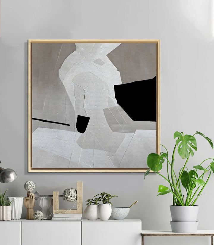 Detalle de la composición minimalista del cuadro Shadow Drift — Massinart