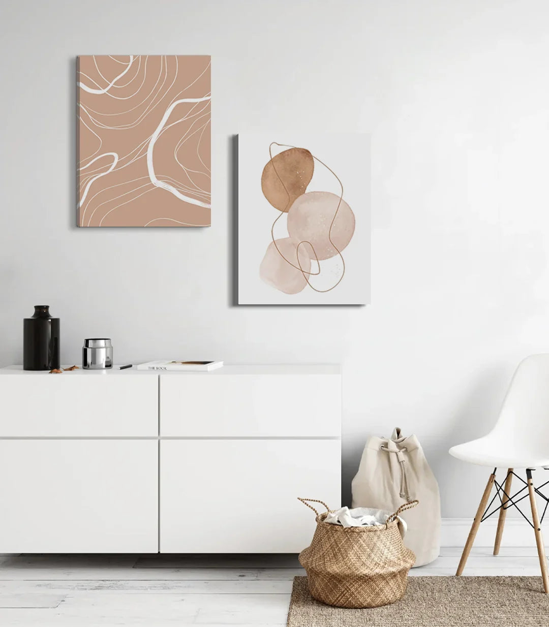 Cuadro Sandy Silence abstracto beige — formas orgánicas minimalistas Massinart