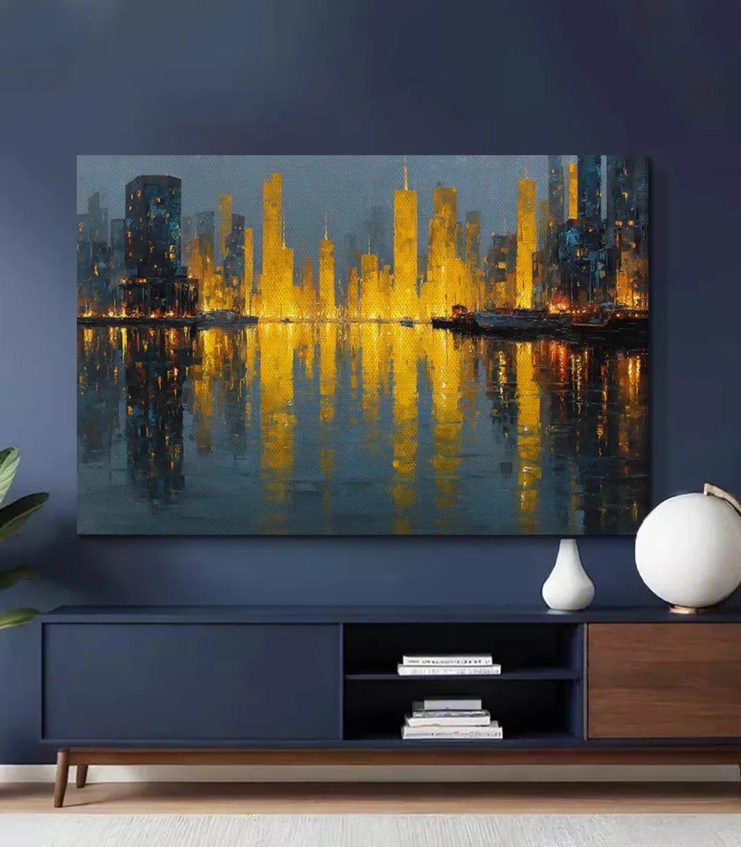 Golden Skyline de Massinart en dormitorio contemporáneo de estilo urbano