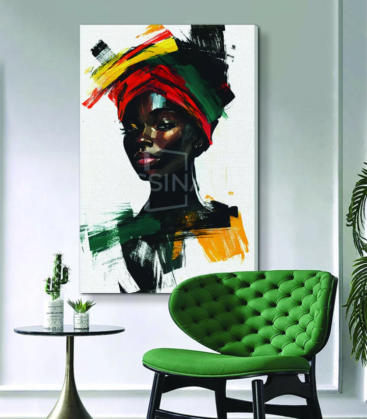 Cuadro Black Royalty arte mural contemporáneo en salón moderno Massinart