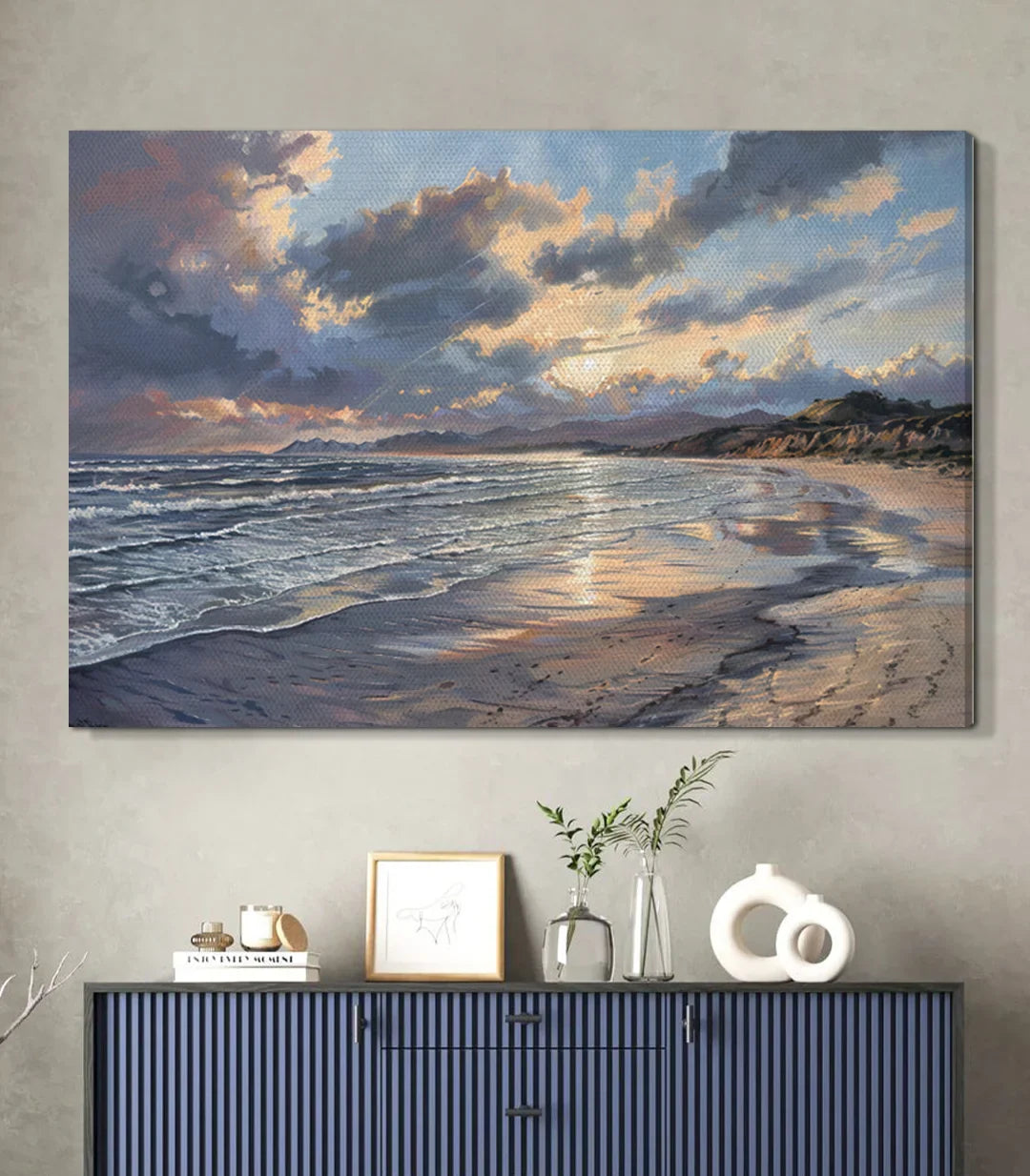 Cuadro Ocean Breath efecto foto-art paisaje marino horizontal Massinart