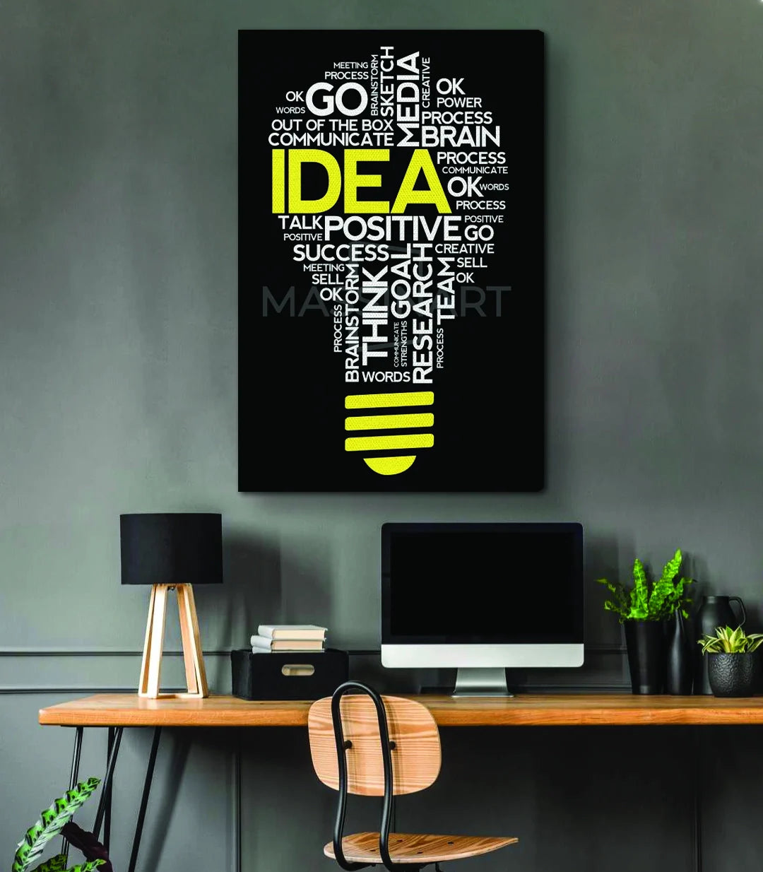 Cuadro Idea en workspace moderno — decoración mural para entornos creativos y profesionales