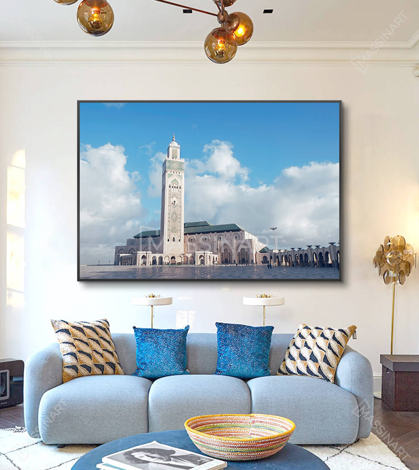 Cuadro Mezquita Hassan II Casablanca decoración salón moderno Massinart