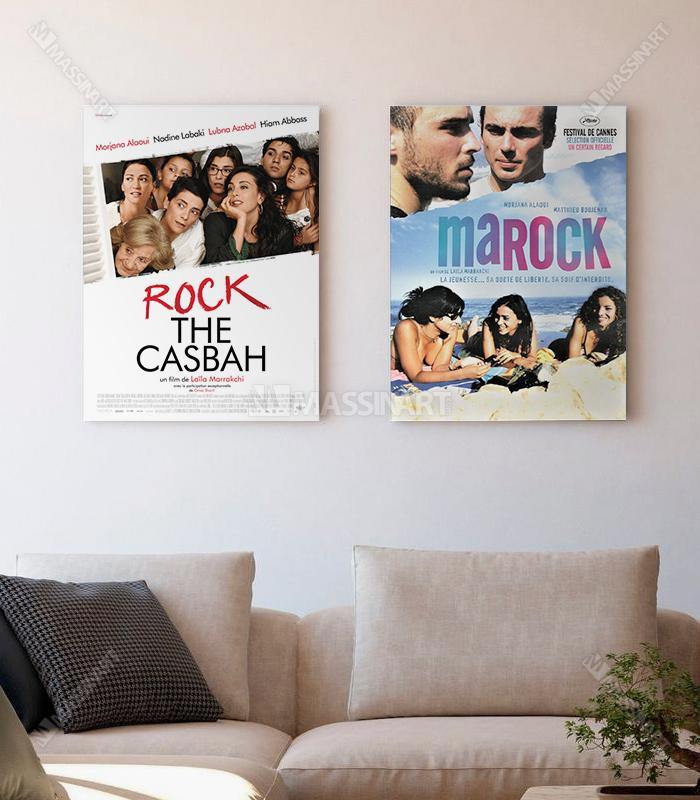 Díptico de cuadros póster cine «Rock the Casbah» y «Marock» estilo vintage — Massinart
