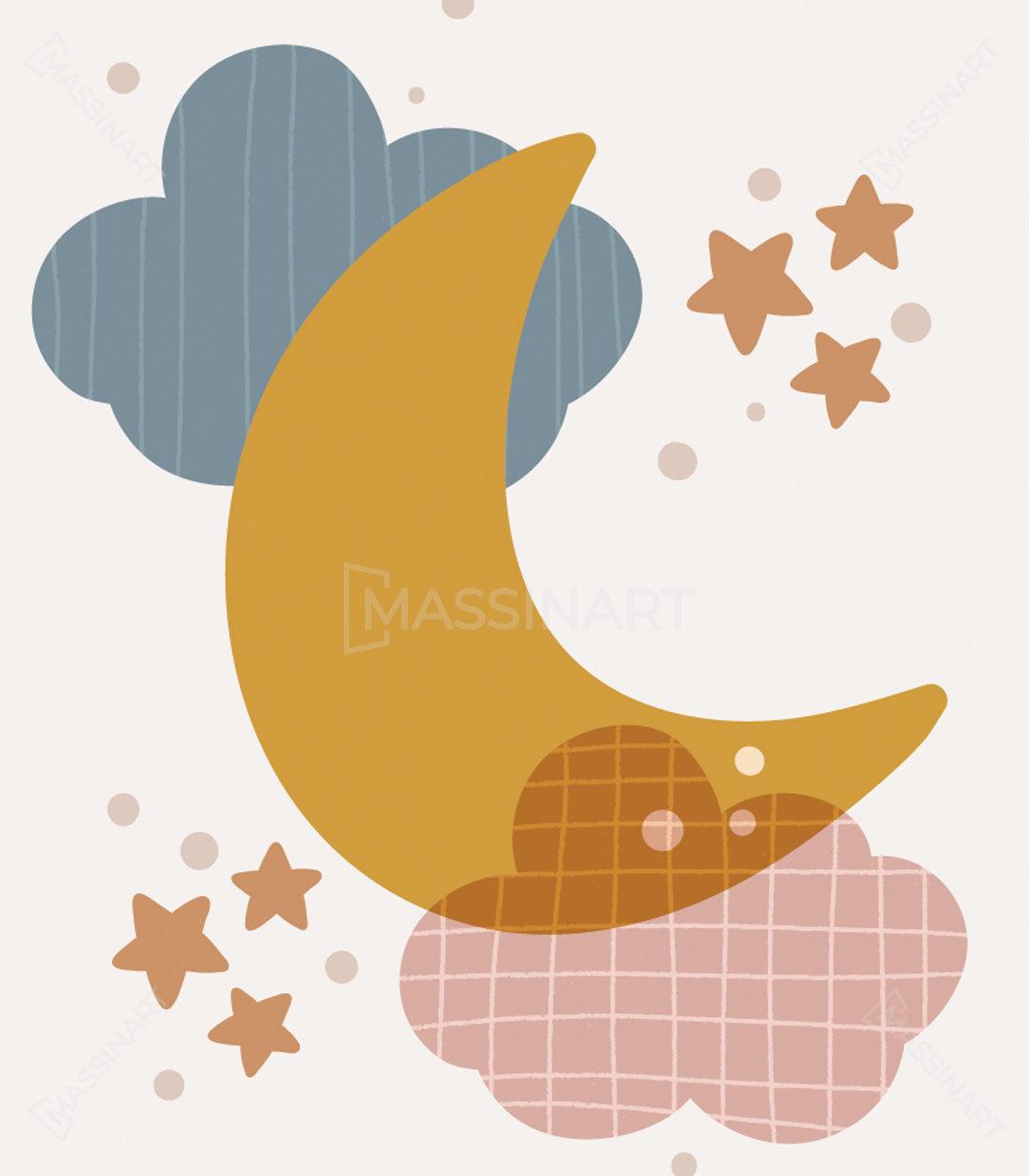 Tríptico Rainbow en habitación infantil moderna decoración pared Massinart