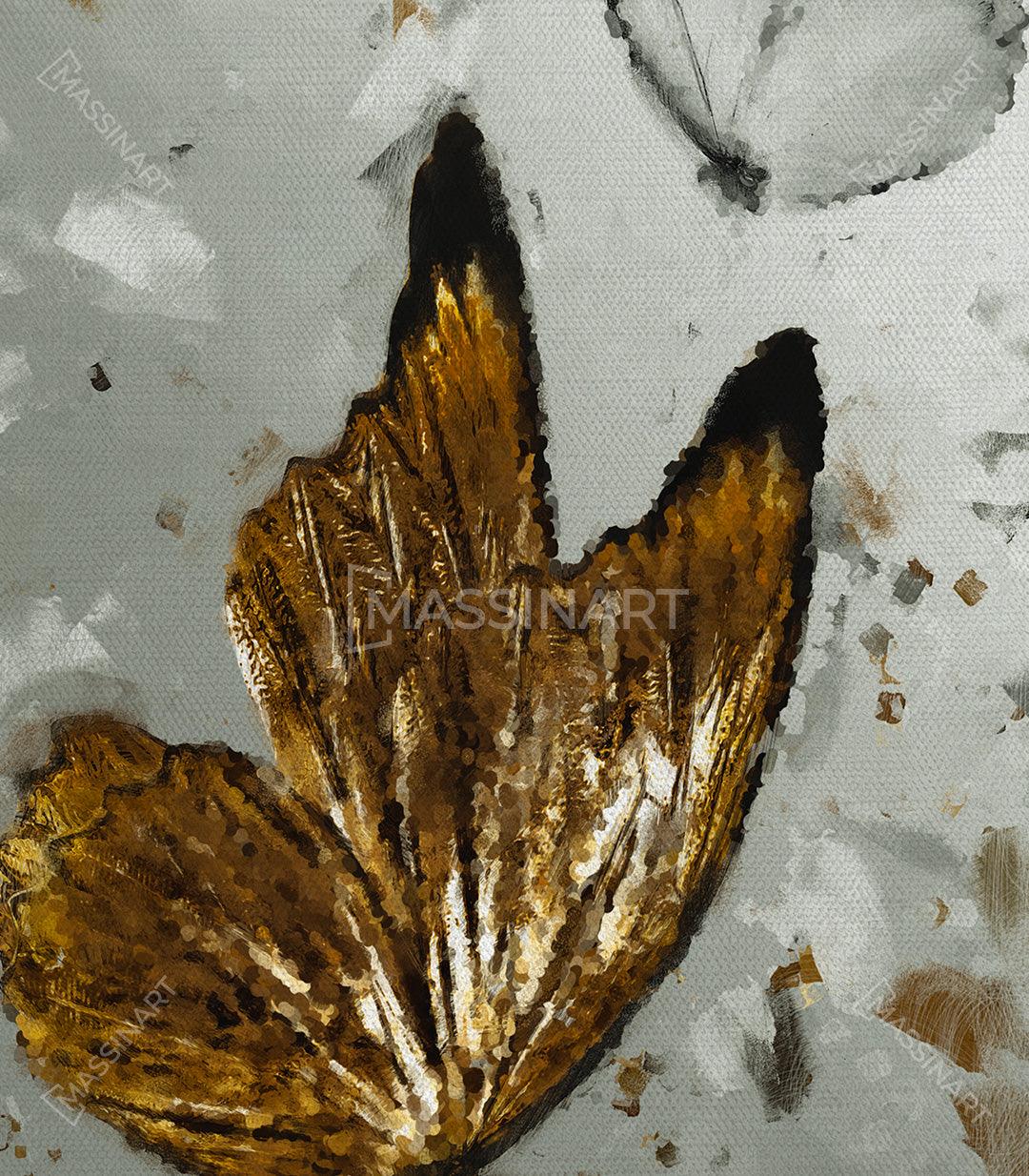 Detalle mariposa dorada cuadro Rebirth — Massinart