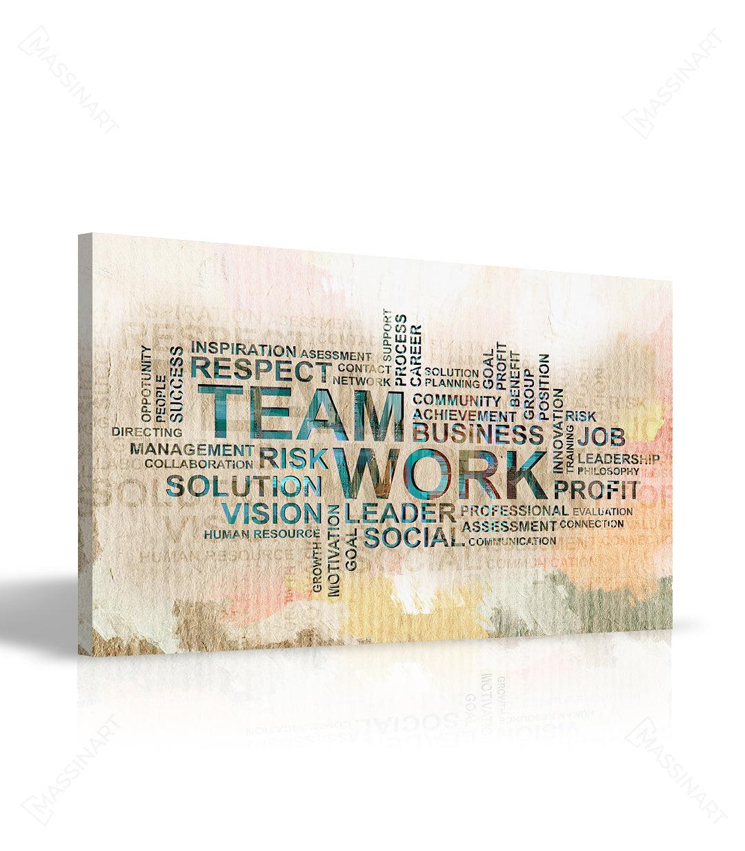 Cuadro Teamwork en despacho moderno decoración de empresa pared oficina Massinart