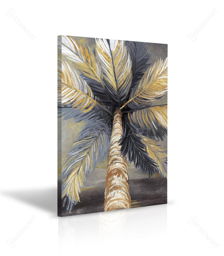 Cuadro Tropical Tree en un salón moderno, decoración de pared sobre sofá — Massinart