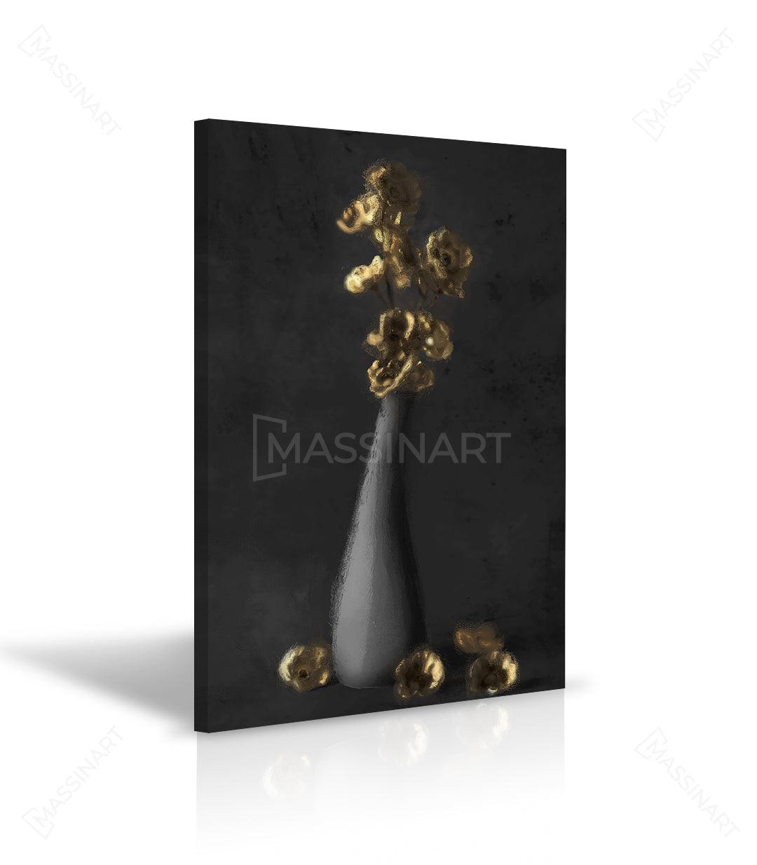 Cuadro jarrón dorado en salón moderno, decoración de pared contemporánea — Massinart