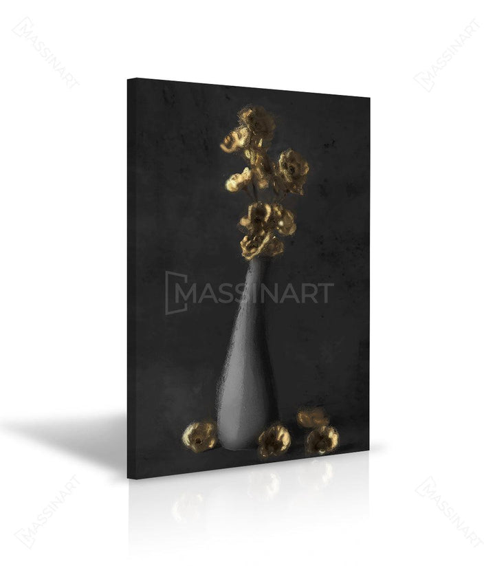 Cuadro jarrón dorado en salón moderno, decoración de pared contemporánea — Massinart