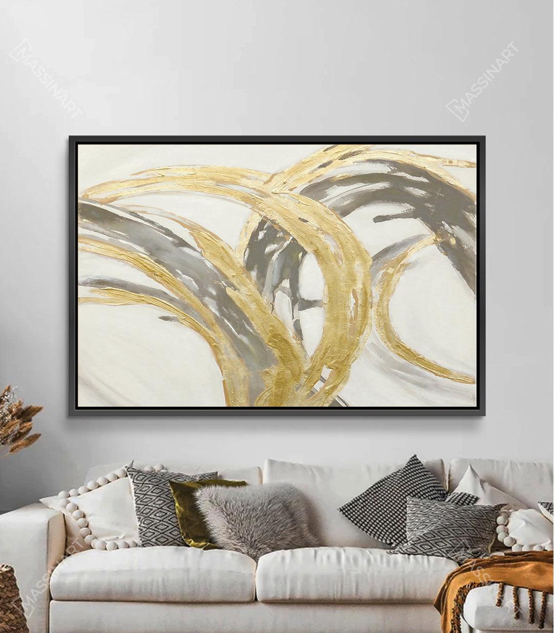 Decoración de interiores contemporánea: cuadro Dreams con marco negro en salón elegante, Massinart