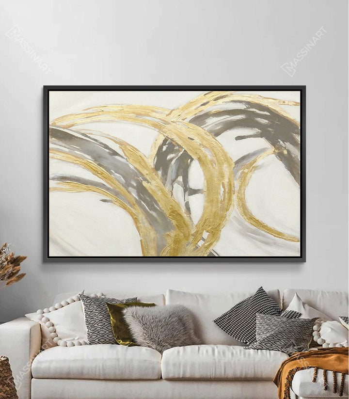 Decoración de interiores contemporánea: cuadro Dreams con marco negro en salón elegante, Massinart