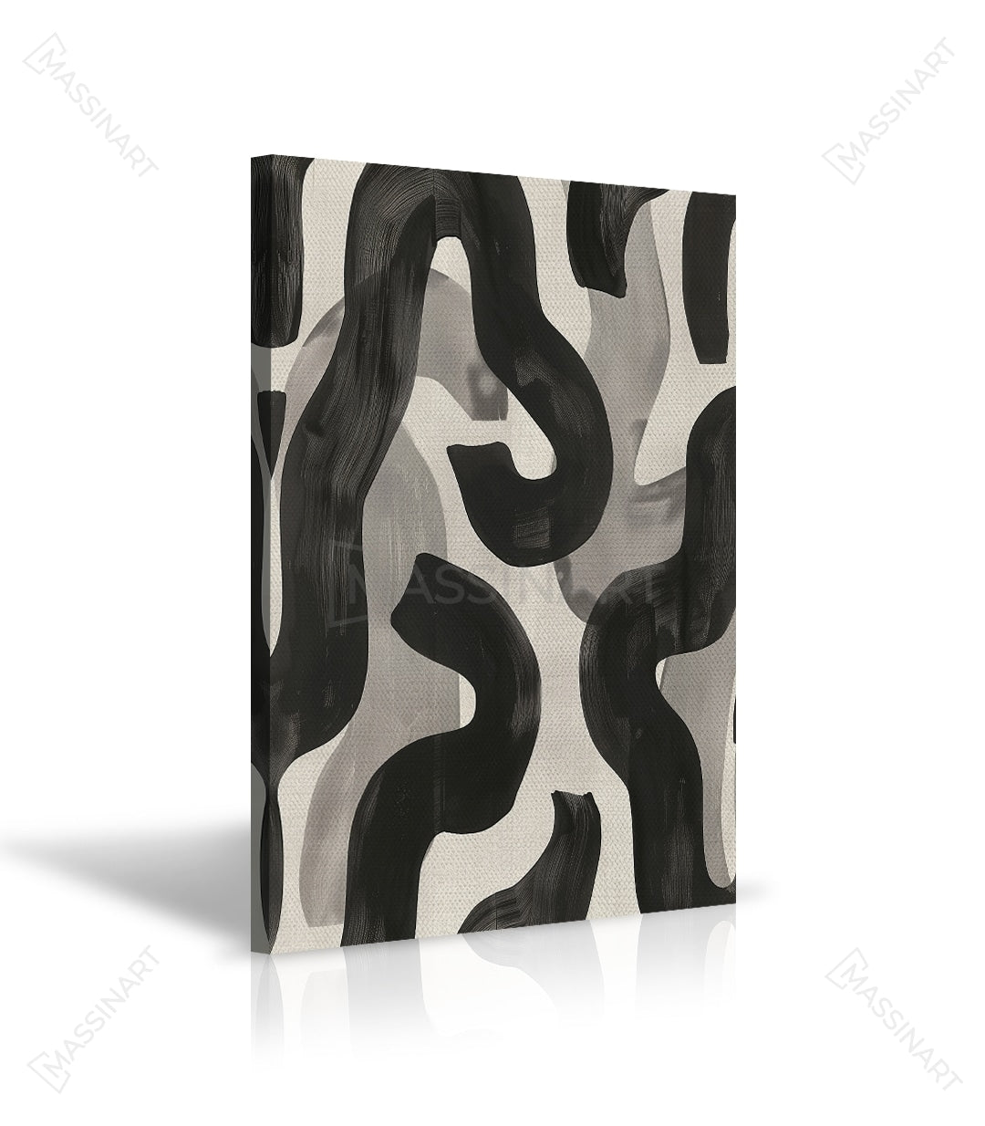 Arte abstracto contemporáneo Edge de Massinart como pieza central en salón de diseño